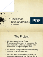 Review On Titus Andronicus Work: by Lee Delves