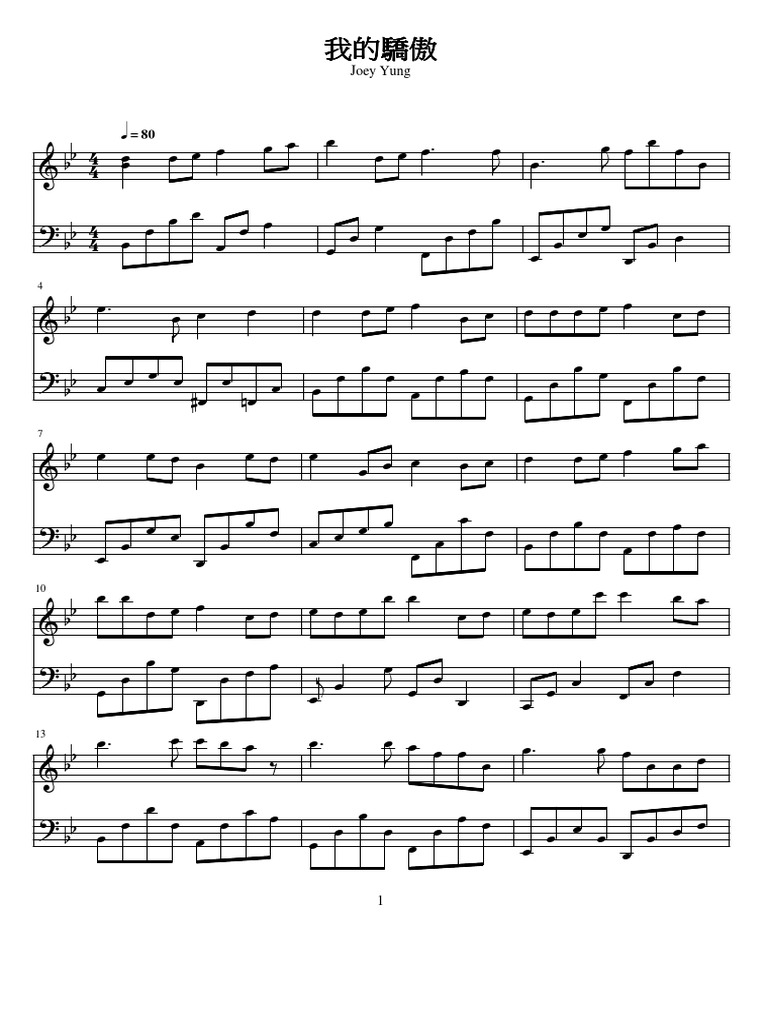 Proud Of You Piano Sheet Pdf