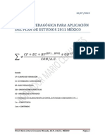 Fórmula Pedagógica para Aplicación Del Plan de Estudios 2011 México