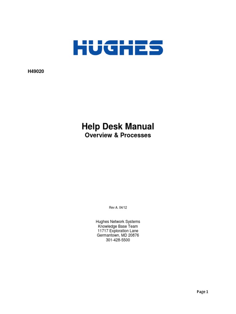 H49020 Help Desk Manual April 2013 PDF Help Desk Technical Support