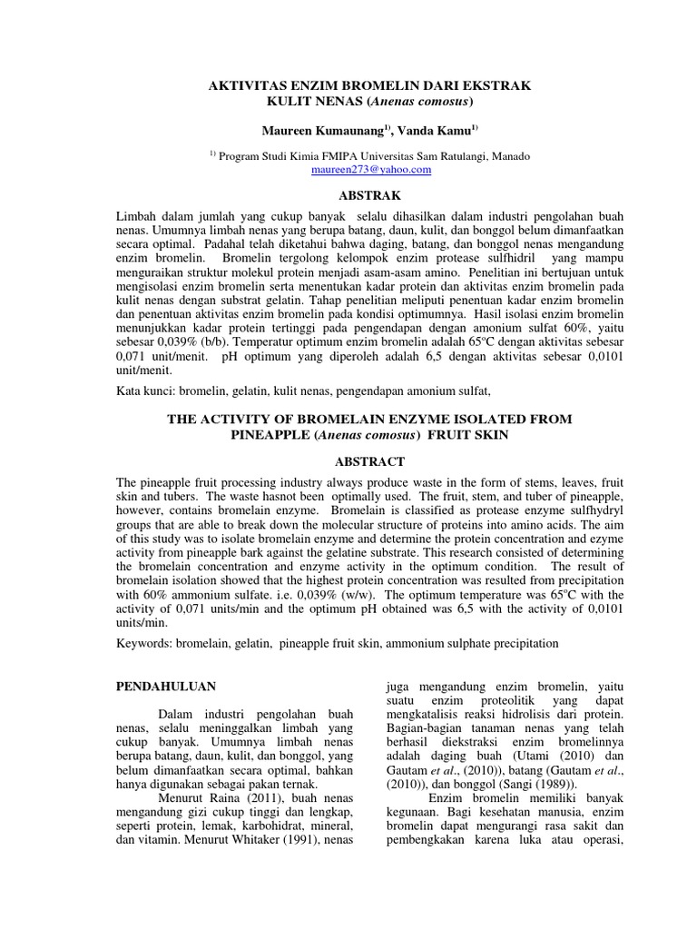 Jurnal Bromelin Maureen Kumaunang Jurnal Bromelin Maureen Kumaunang