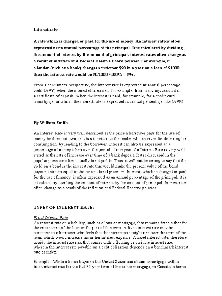 Fixed Interest Rate | PDF | Interest Rates | Interest