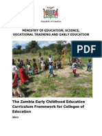 The Zambia Early Childhood Education Curriculum Framework For Colleges of Education - Final Draft