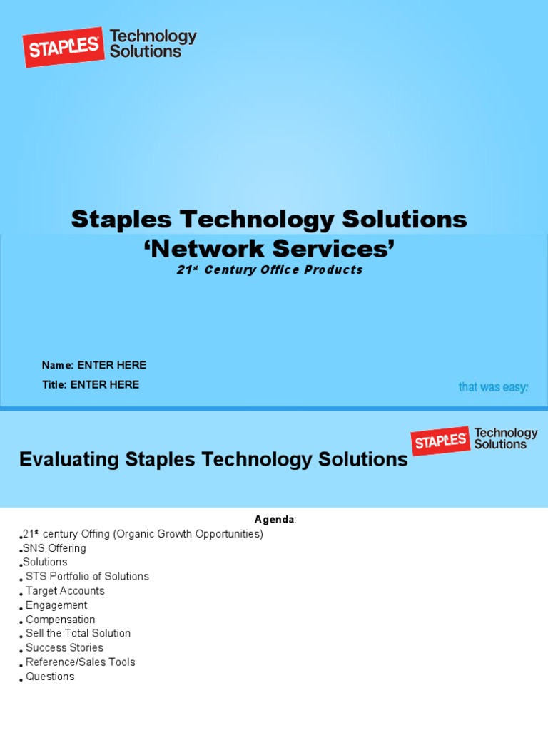 Staples Technology Solutions Network Services' 21 Century Office
