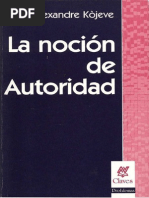 Kojeve La Nocion de Autoridad