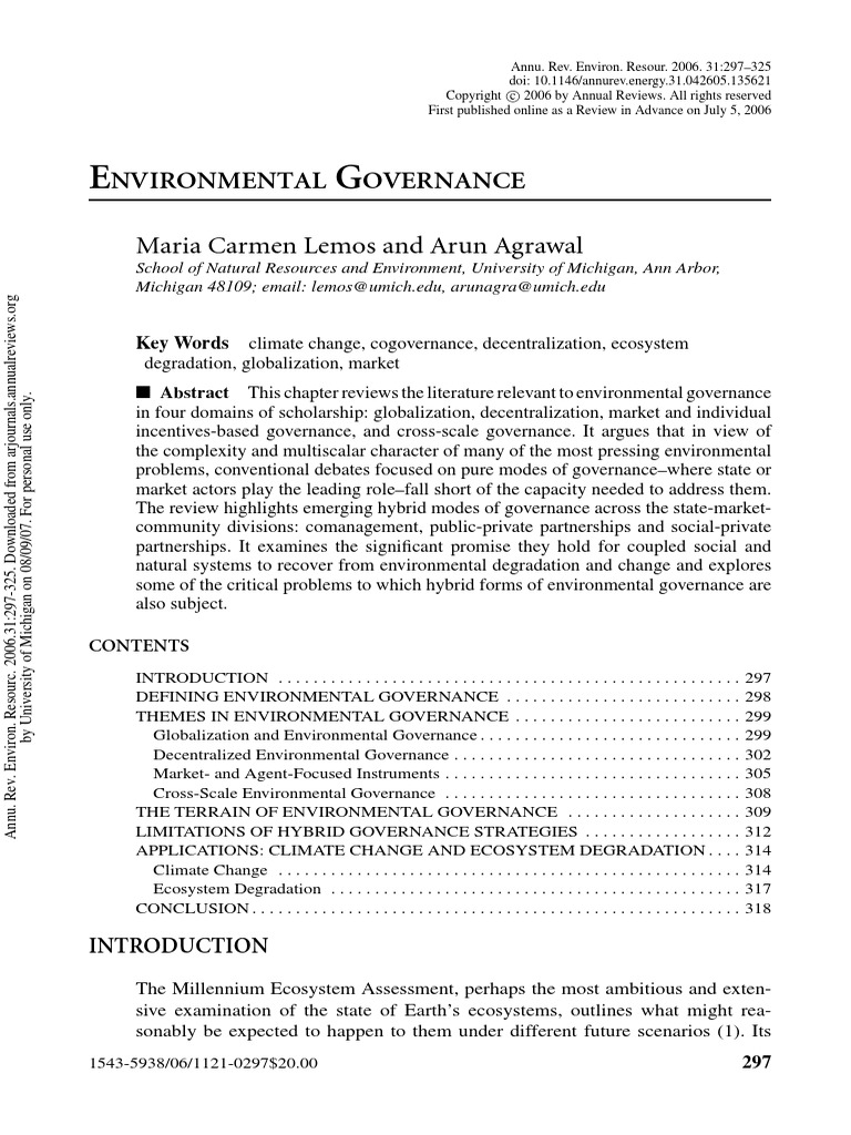 Hybrid Strategies in Environmental Governance | PDF | Governance ...