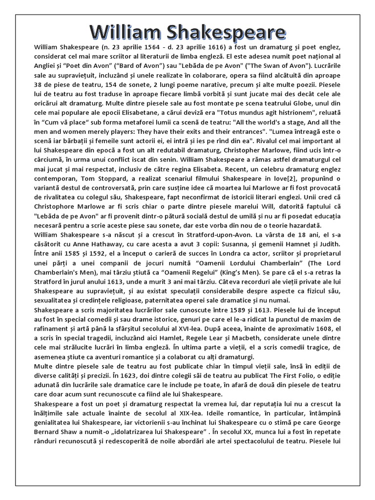 William Shakespeare | PDF