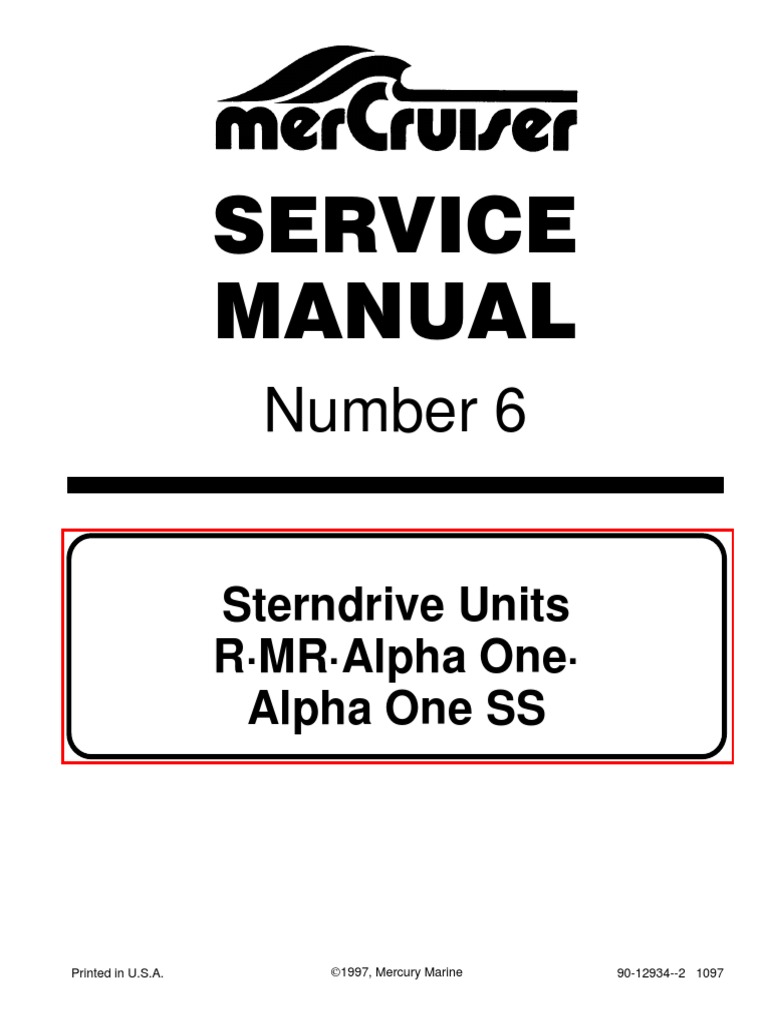 Mercruiser Service Manual 6 Outdrives R/MR/Alpha One/Alpha SS | Paint