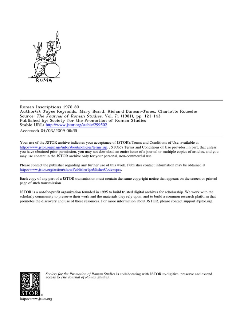 Roman Inscriptions 1976-80 | PDF | Constantine The Great | Epigraphy