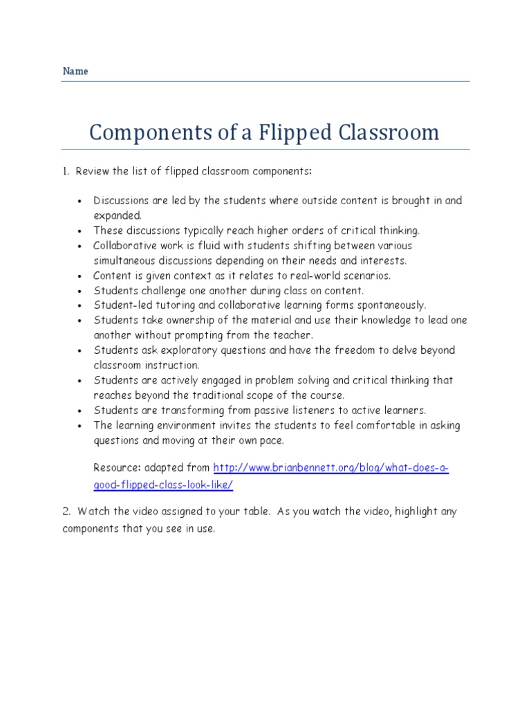 Key Components of Flipped Classroom | PDF