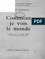 Einstein Comment Je Vois Le Monde