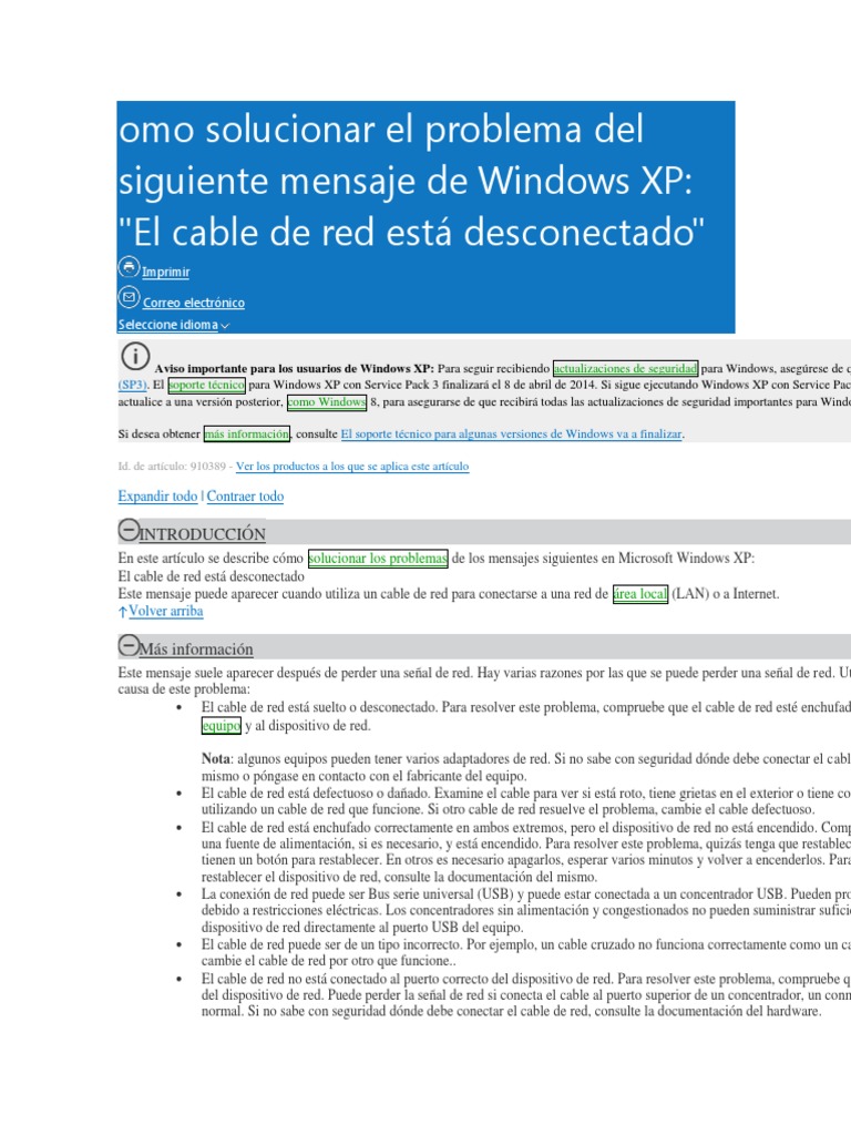 El Cable De Red Esta Desconectado Conexion De Area Local Descargar Mp3