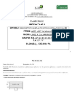 Plan de Clase de Matematicas II Del 03 Al 07 de Marzo de 2014