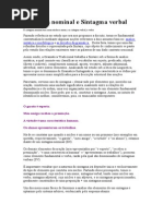 Sintagma Nominal e Sintagma Verbal