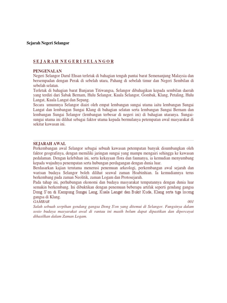 Sejarah Negeri Selangor