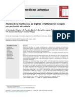 Análisis de la insuﬁciencia de órganos y mortalidad en la sepsis por peritonitis secundaria Oct 2013