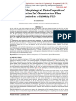 Structural, Morphological, Photo-Properties of Hetrojunction Zno Nanostructure Films Deposited On N-Si (100) by PLD