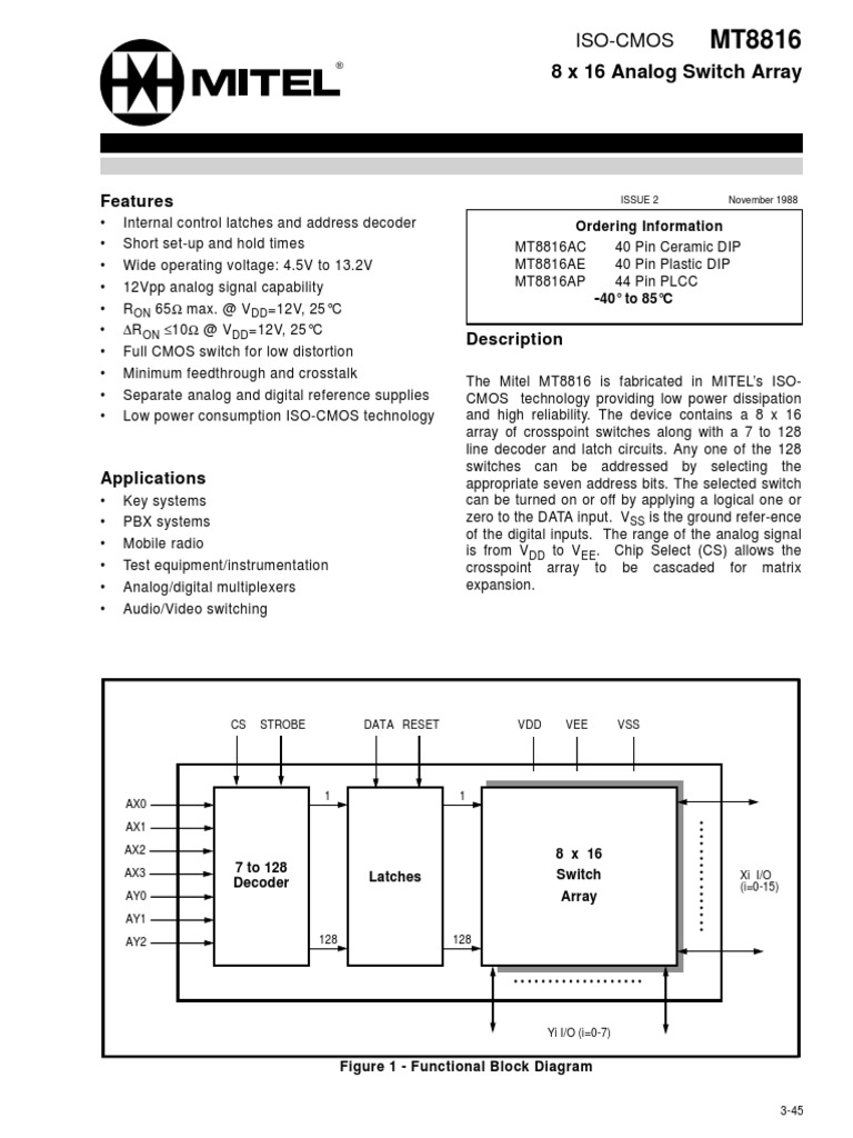 MT 8816 Ae | PDF | Digital Electronics | Digital Technology