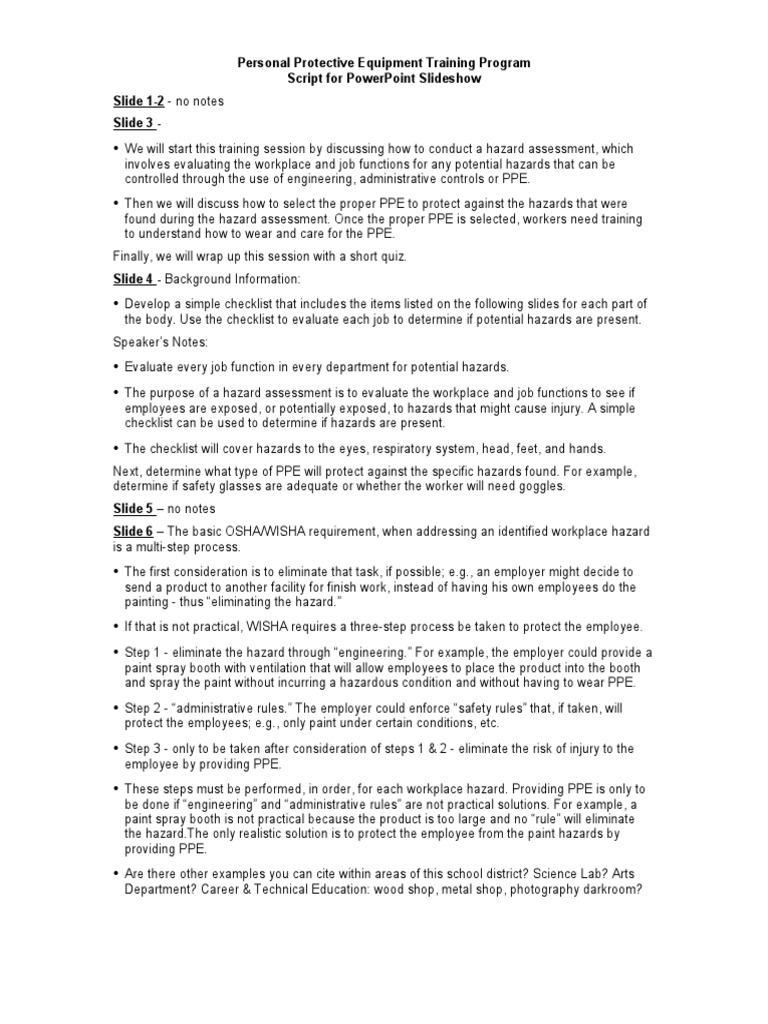 How to Conduct an Hazard Assessment PPE Personal Protective Equipment