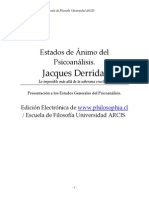 DERRIDA, Jacques, Estados de Animo del Psicoanálisis