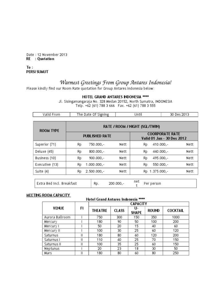 Hotel Grand Antares Room Rates 2013 | PDF | Computers | Technology ...