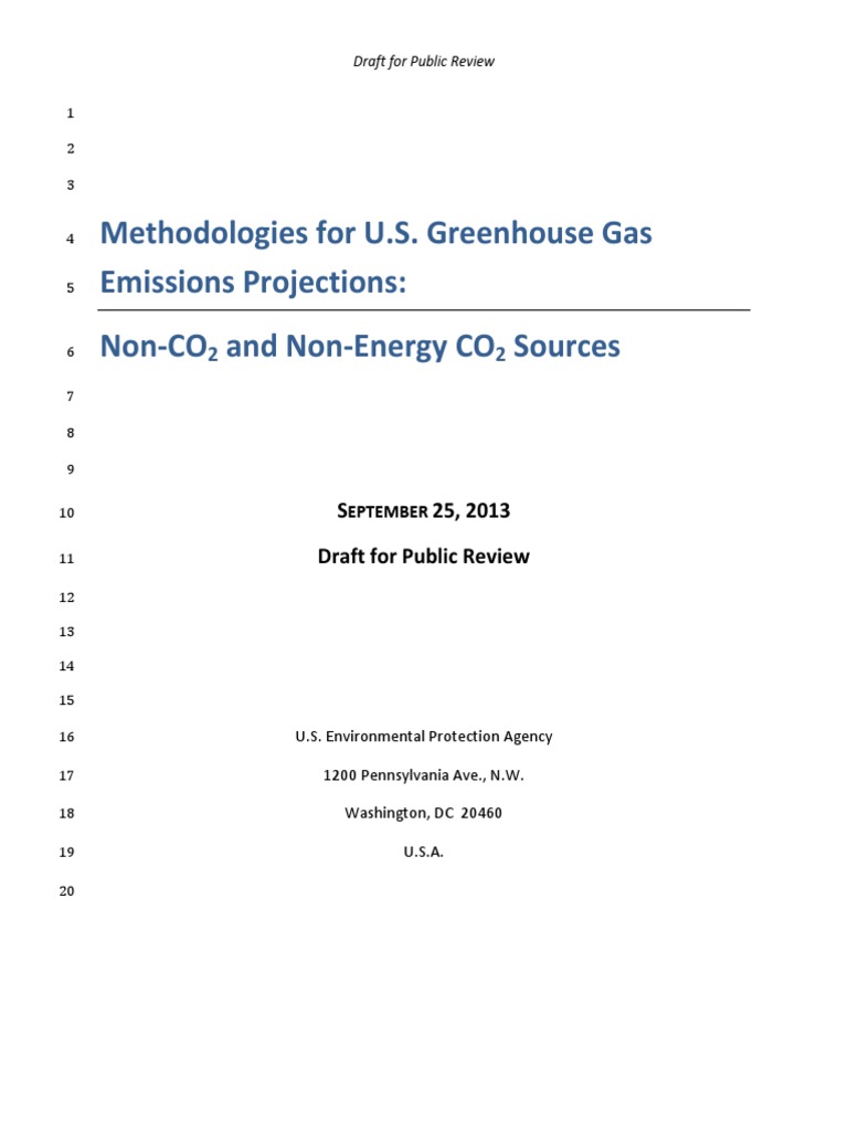 Methodologies For U.S. Greenhouse Gas Emissions Projections: Non-CO and ...