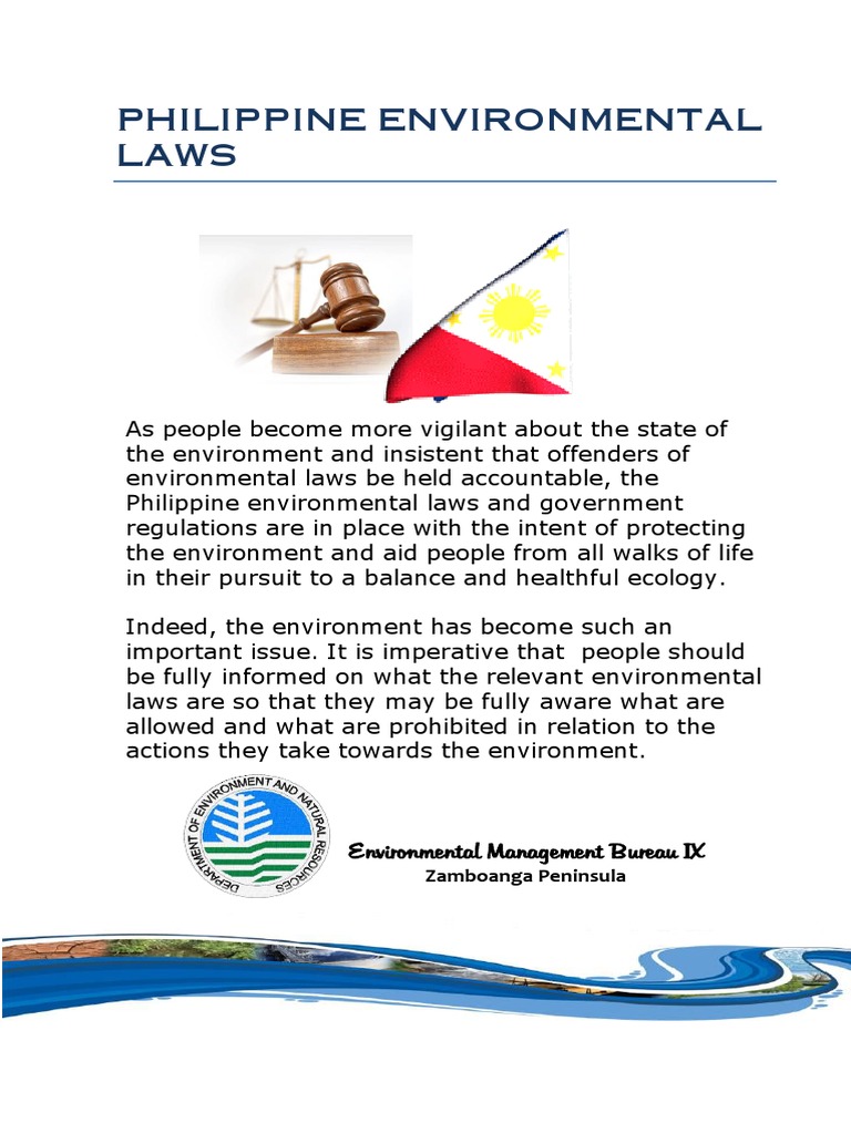 Brochure Philippine Laws On Environmental Pollution Environmental