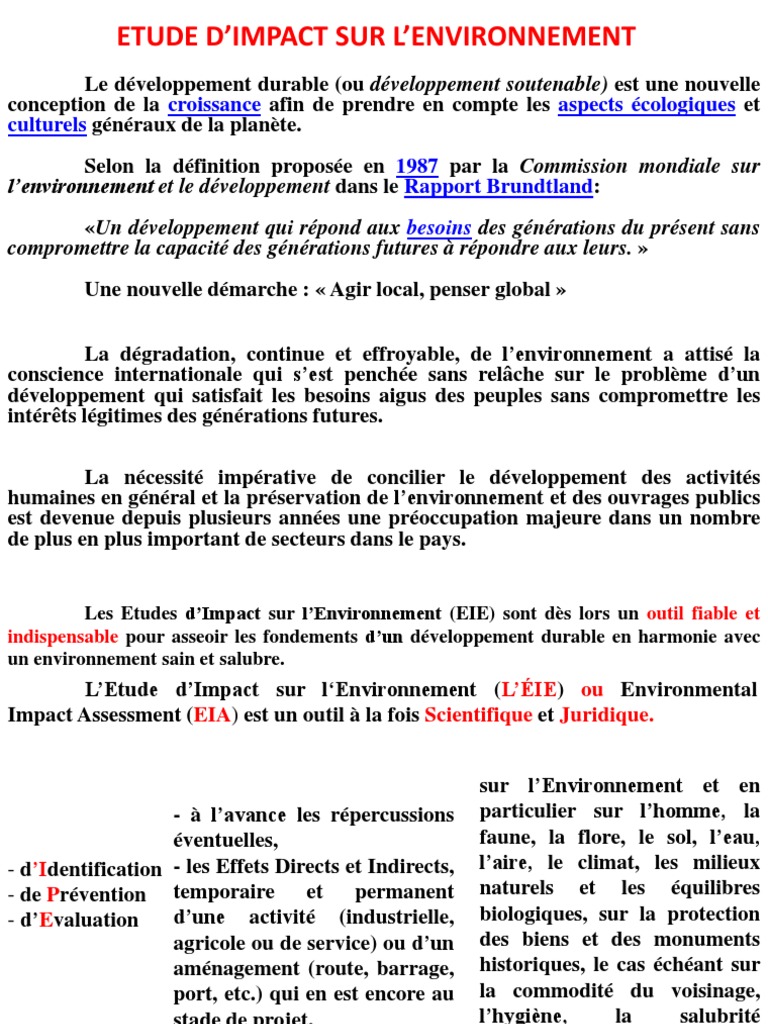 EIE | PDF | Étude d'impact | Environnement naturel
