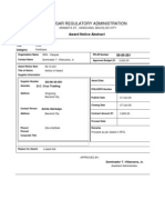 Notice of Award - D.C. Cruz Trading