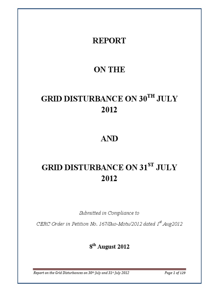 Final Report Grid Disturbance | PDF | Electrical Grid | Electric Power ...