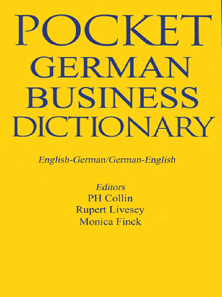 Pocket English German Dictionary PDF PDF Grammatical Gender