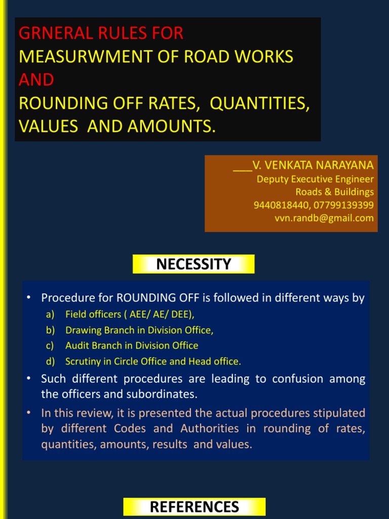 Rounding Rules for Road Work Measurements | PDF | Rupee | Rounding