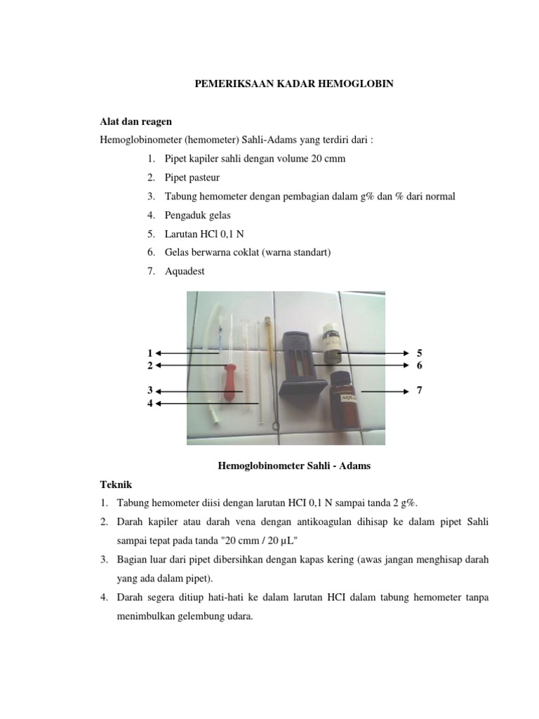 Pemeriksaan Hemoglobin dan LED Darah | PDF