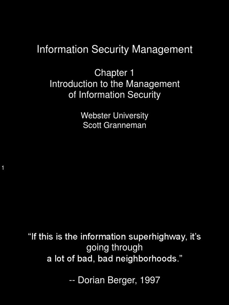 Information Security Management Overview | PDF | Information Security ...