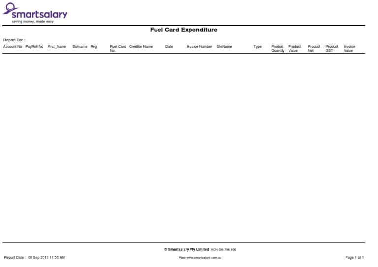 Fuel Card Expenditure Report | PDF | Finance & Money Management