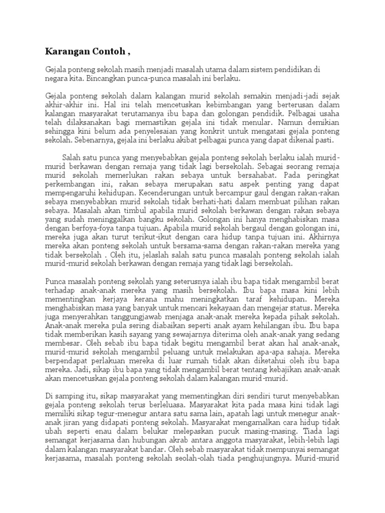 Karangan Ponteng Sekolah Brockdsx