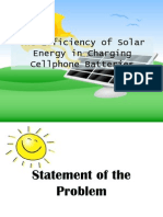 The Efficiency of Solar Energy in Charging Cellphone