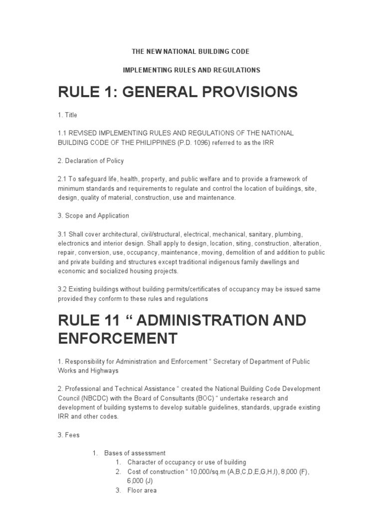 Revised National Building Code 2023 | PDF | Building Code ...