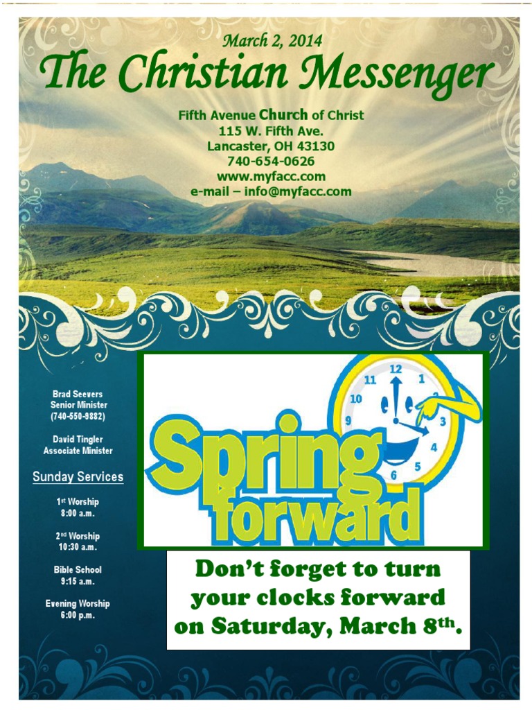 The Christian Messenger: Don't Forget To Turn Your Clocks Forward On ...