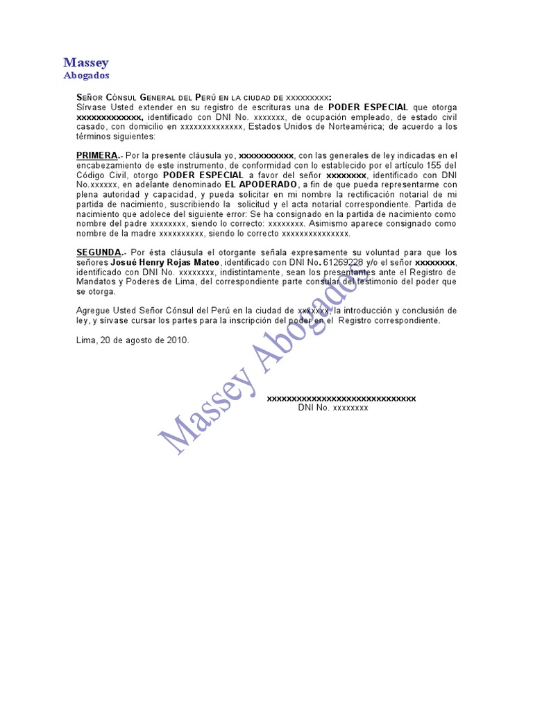 Modelo de Minuta de Poder Consular | PDF