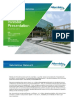 Investor Presentation: Alembic Pharmaceuticals Limited