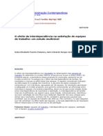 O Efeito Da Interdependência Na Satisfação de Equipes de Trabalho - Um Estudo Multinível