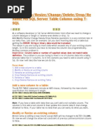 Add/Modify/Resize/Change/Delete/Drop/Re Name MS SQL Server Table Column Using T-SQL