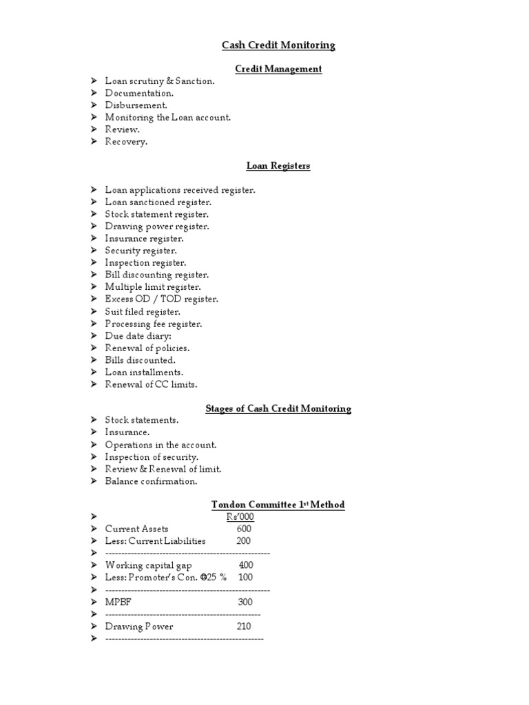 06 CashCreditMonitoring | PDF