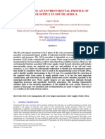 Establishing An Environmental Profile of Water Supply in Sa