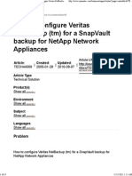 SnapVault Backup For NetApp Network Appliances