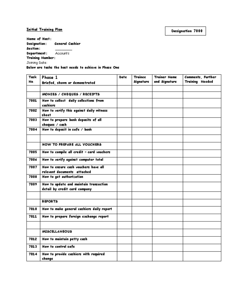 1.02 Accounting Initial Training Plans | PDF