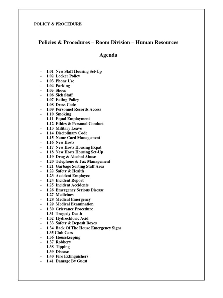 HR Employee Policies Overview | PDF | Human Resources | Employment