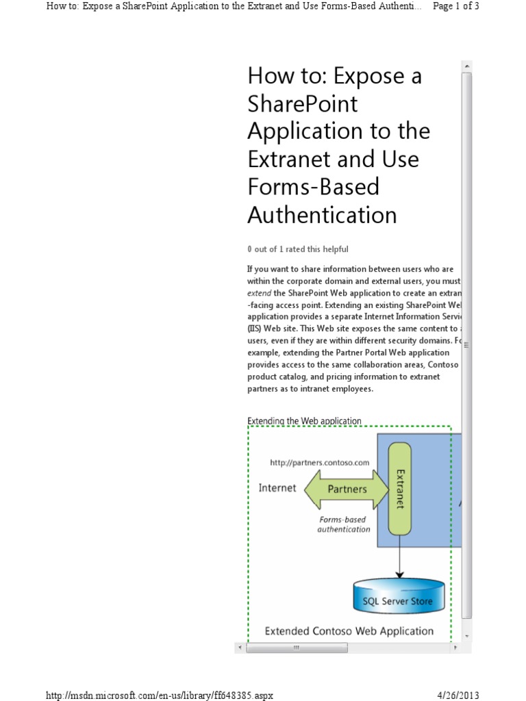 Expose A SharePoint Application To The and Use FormsBased