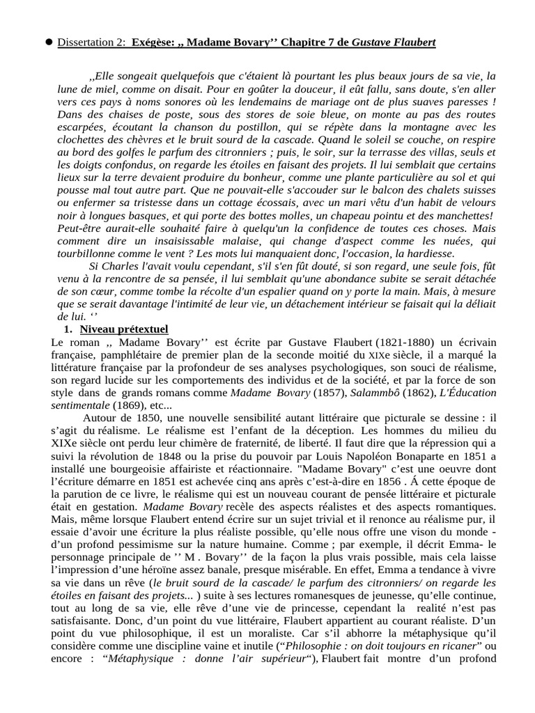 Desertatie 2 Pdf Realisme Litterature Madame Bovary